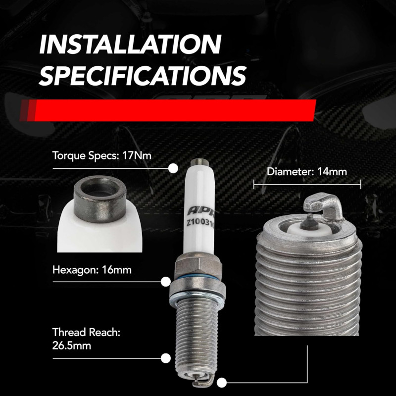 APR Bougie d'allumage performance - Heat Range 9 (EA888.3/4, EA855.2, EA824 Engines)