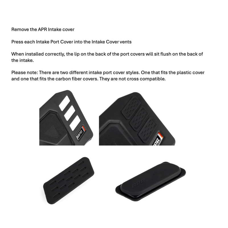 APR Écran thermique pour admission d'air froid - Intake Port Covers (For Carbon Fiber Covers)