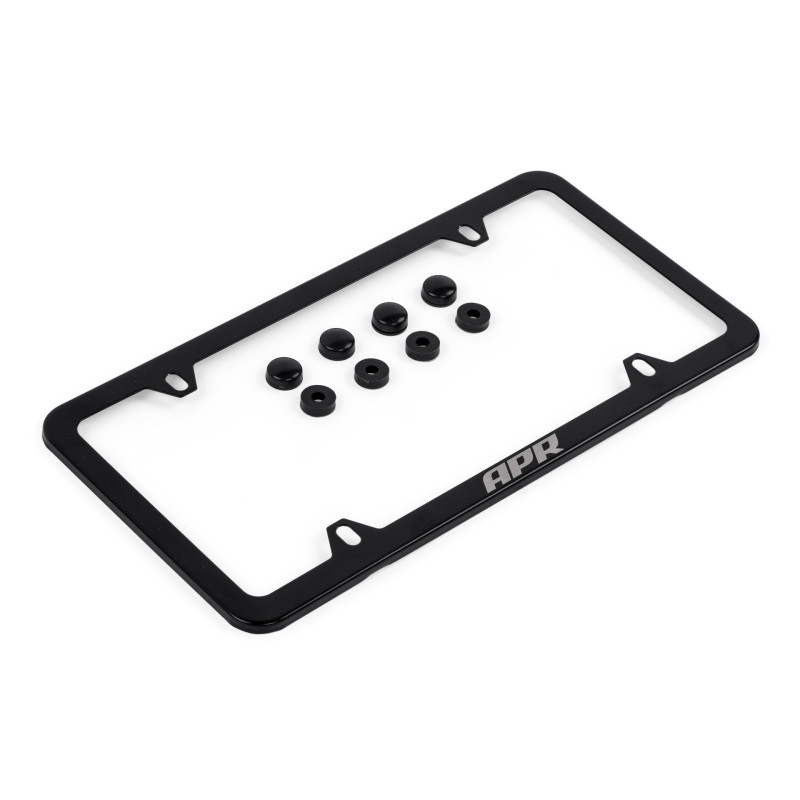 Cadre de plaque APR – slim, Noir avec cache vis