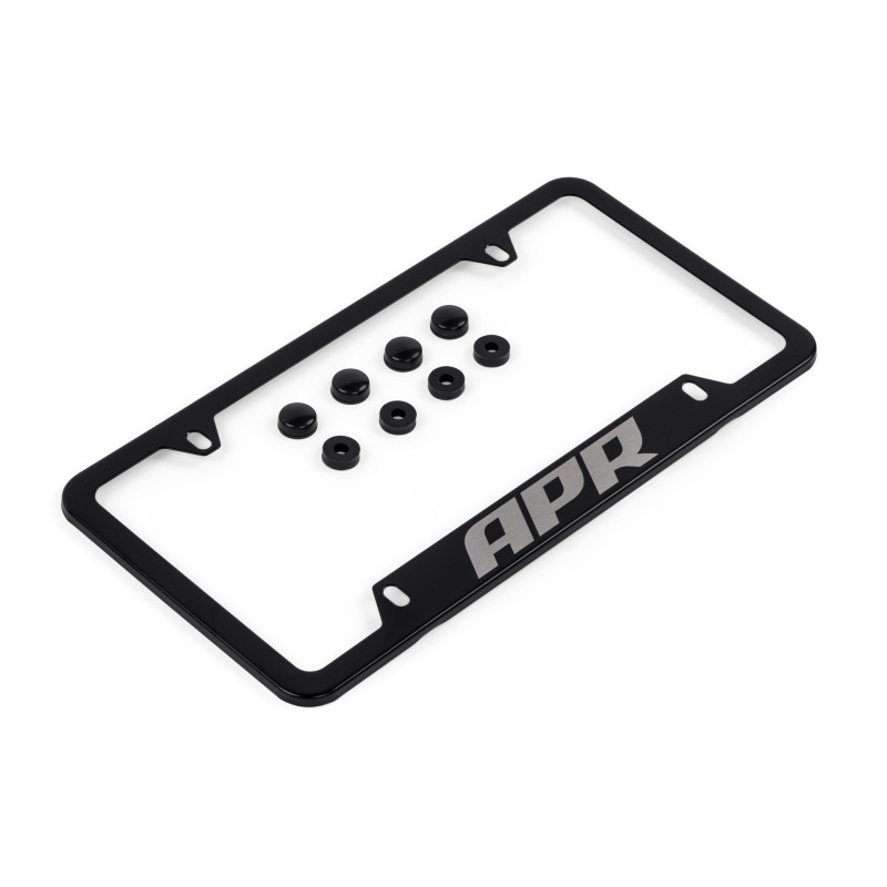 Cadre de plaque APR – Épais, Noir avec cache vis