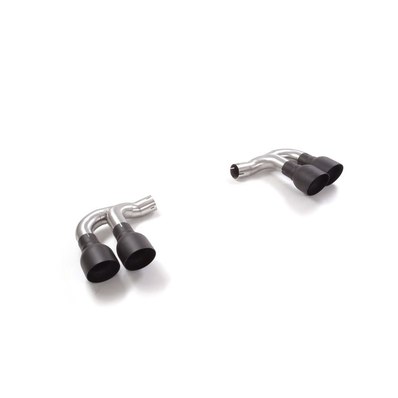 Sortie d'echappement ronde Sport Line 2 / 2x108 mm décalée Black en inox Ragazzon Porsche Cayenne Mk3 (typ 536