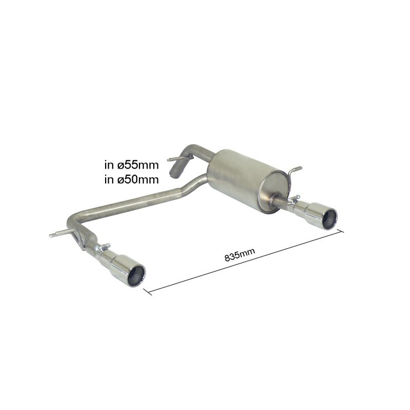Ragazzon rear muffler for PEUGEOT 208 (03/2012 to present) 50.0453.05