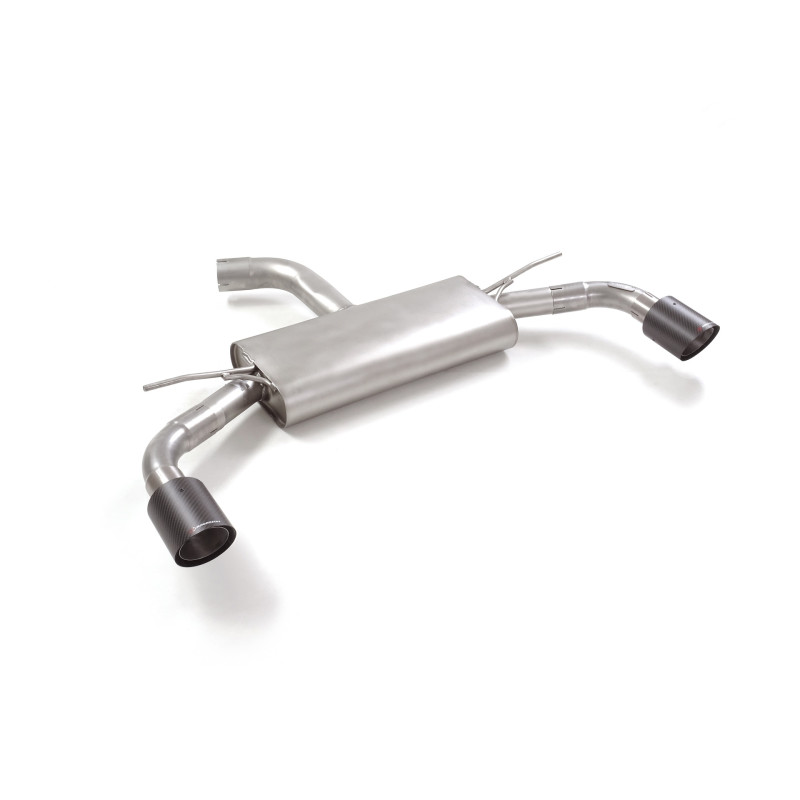 Silencieux arrière duplex en inox g/d avec sortie ronde Carbon Shot 100 mm Ligne avec diamètre majoré 70 mm