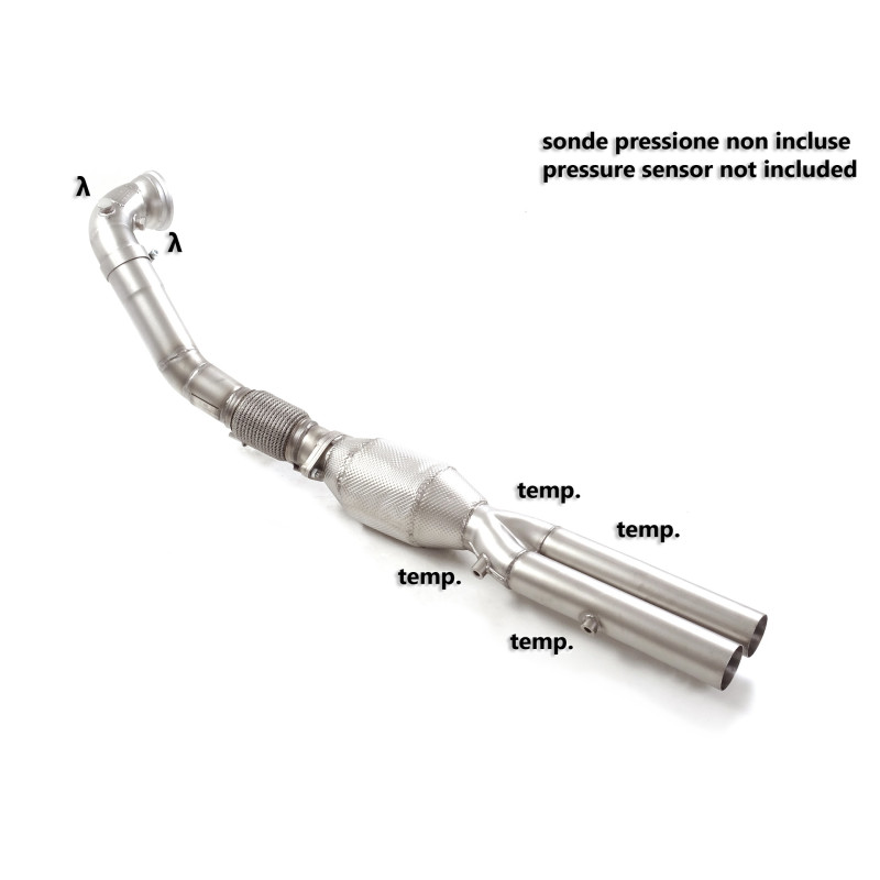 Catalyseur métallique 200cpsi groupe n en inox avec enlèvement du filtre à particules. Sans sondes de pression. Reprogrammati...