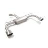 Silencieux arrière duplex en inox g/d avec 1 sortie ovale Sport Line 135x90 mm Ligne avec diamètre majoré 76 mm
