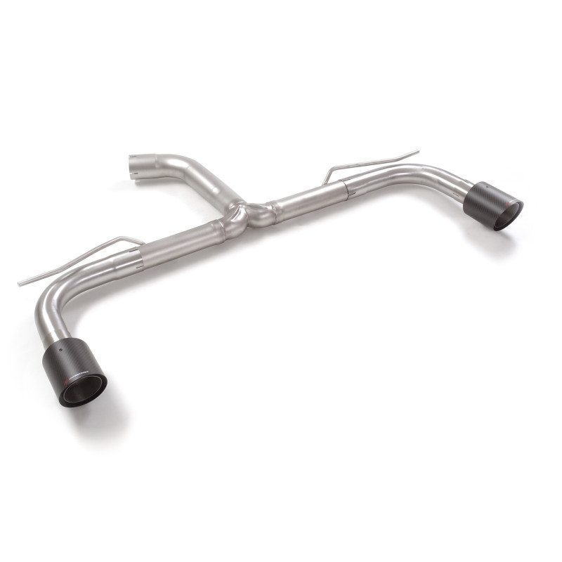 Silencieux arrière duplex en inox g/d avec sortie ronde Carbon Shot 100 mm Ligne avec diamètre majoré 76 mm