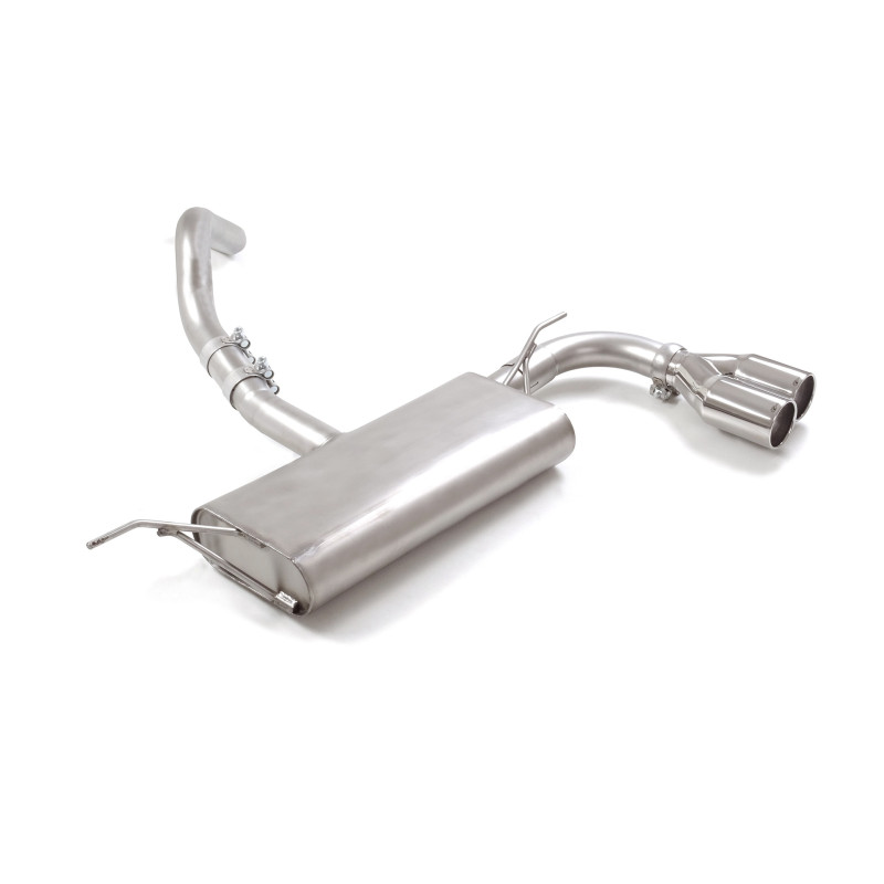 Silencieux arrière en inox avec 2 sorties rondes 80 mm décalées Ligne avec diamètre majoré 60 mm