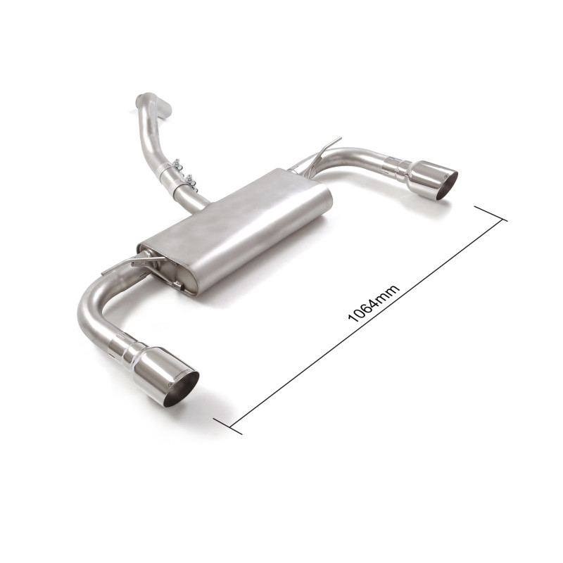 Silencieux arrière duplex en inox g/d avec sortie ronde Sport Line 102 mm Ligne avec diamètre majoré 60 mm