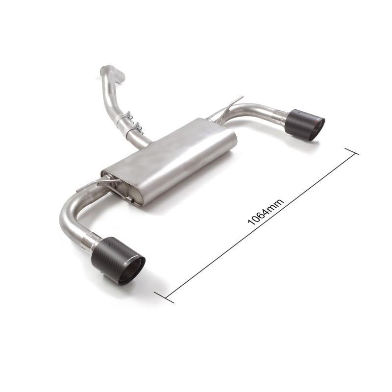 Silencieux arrière duplex en inox g/d avec sortie ronde Carbon Shot 100 mm Ligne avec diamètre majoré 60 mm