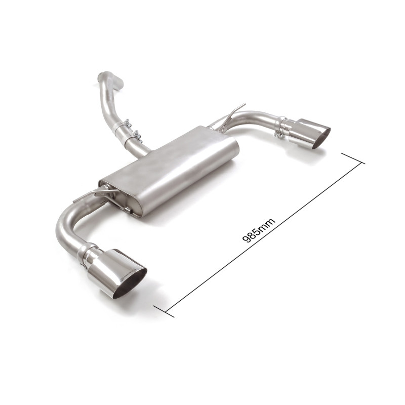 Silencieux arrière duplex en inox g/d avec 1 sortie ovale Sport Line 135x90 mm Ligne avec diamètre majoré 60 mm