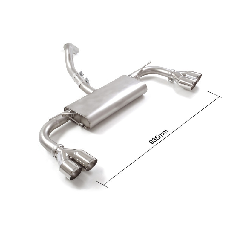 Silencieux arrière duplex en inox g/d avec 2 sorties rondes Sport Line 80 mm décalées Ligne avec diamètre majoré 60 mm