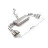 Silencieux arrière duplex en inox g/d avec 2 sorties rondes Sport Line 80 mm décalées Ligne avec diamètre majoré 60 mm