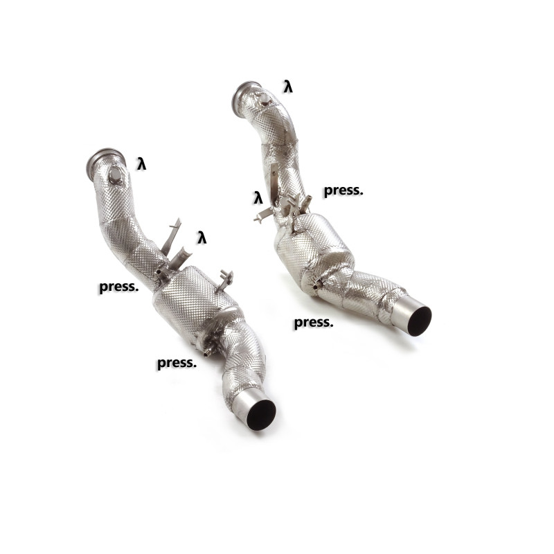 Tube remplacement cat groupe n en inox avec enlèvement du filtre à particules. Tous les emplacements des sondes d’origine pré...