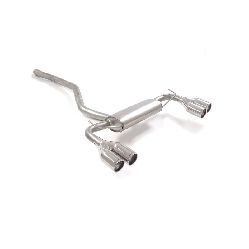 Silencieux arrière duplex en inox g/d avec 2 sorties rondes 80 mm décalées Ligne avec diamètre majoré 60 mm