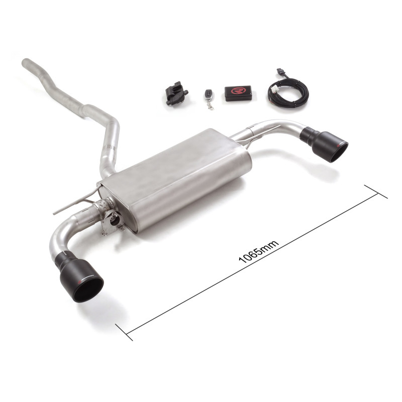 Silencieux arrière duplex en inox g/d avec sortie ronde Sport Line Black 102 mm avec valve électrique intégrée. Contrôle de l...