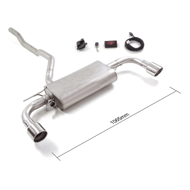 Silencieux arrière duplex en inox g/d avec sortie ronde Sport Line 102 mm avec valve électrique intégrée. Contrôle de la valv...