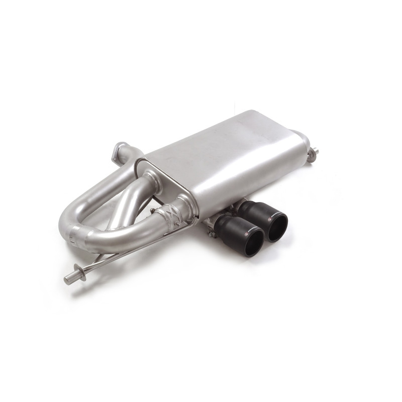Silencieux arrière en inox avec 2 sorties rondes centrales Black 90 mm Avec valve à dépression.