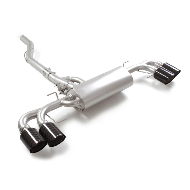 Silencieux arrière duplex en inox g/d avec 2 sortie ronde Carbon Shot 110 mm décalées avec valve integrées.La valve est contr...