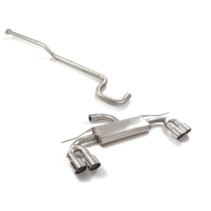 Tube intermédiaire groupe n sans silencieux en inox + Silencieux arrière duplex en inox g/d avec 2 sortie ronde Sport Line 10...