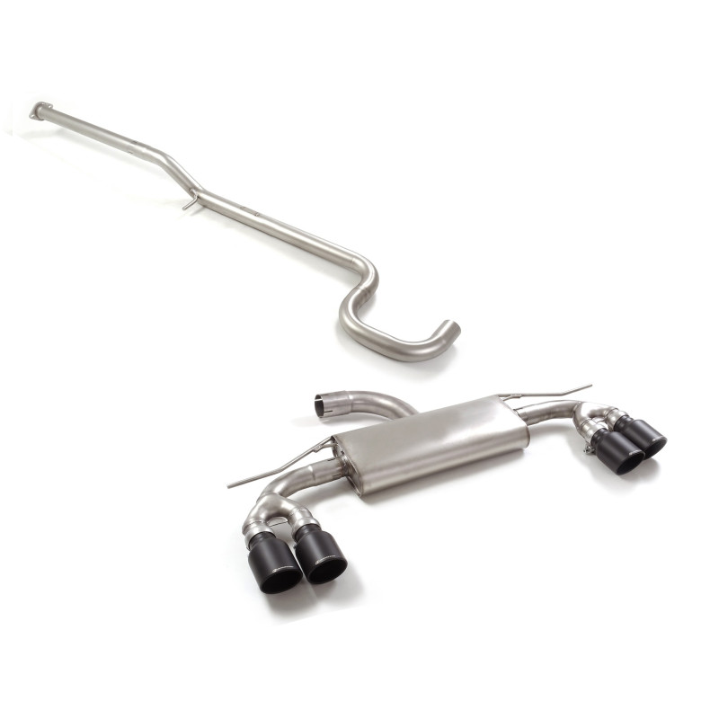 Tube intermédiaire groupe n sans silencieux en inox + Silencieux arrière duplex en inox g/d avec 2 sortie ronde Sport Line Bl...