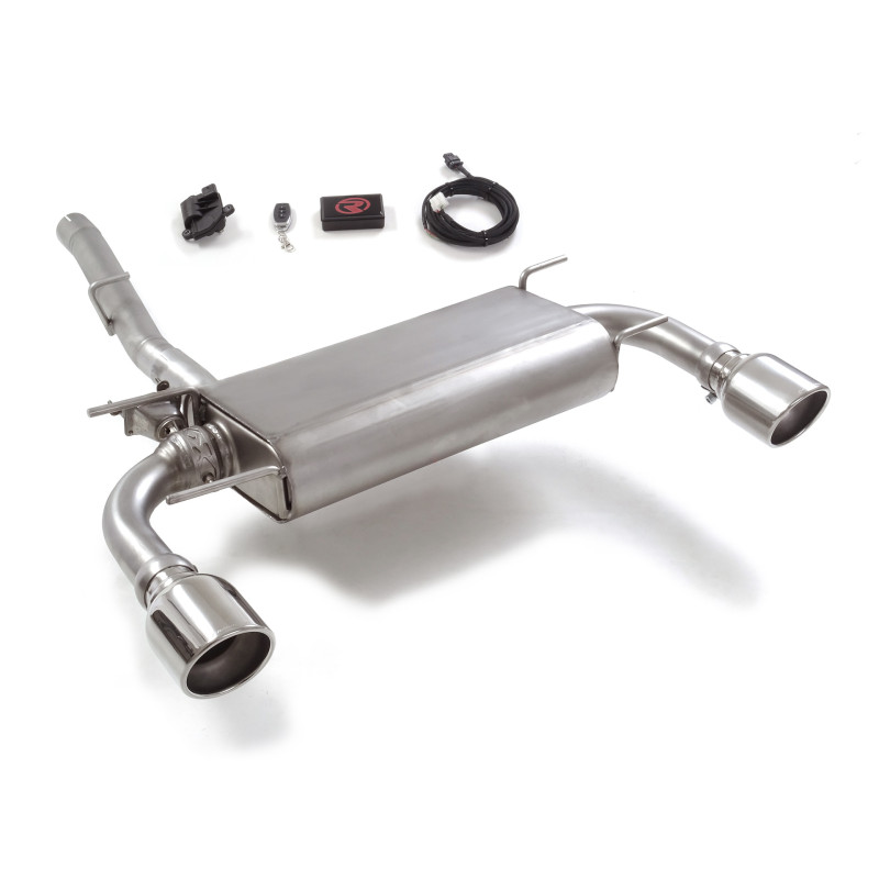 Silencieux arrière duplex en inox g/d avec sortie ronde Sport Line 114 mm avec valve électrique intégrée. Contrôle de la valv...