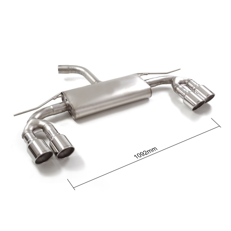 Silencieux arrière duplex en inox g/d avec 2 sortie ronde Sport Line 102 mm décalées Ligne avec diamètre majoré 60 mm