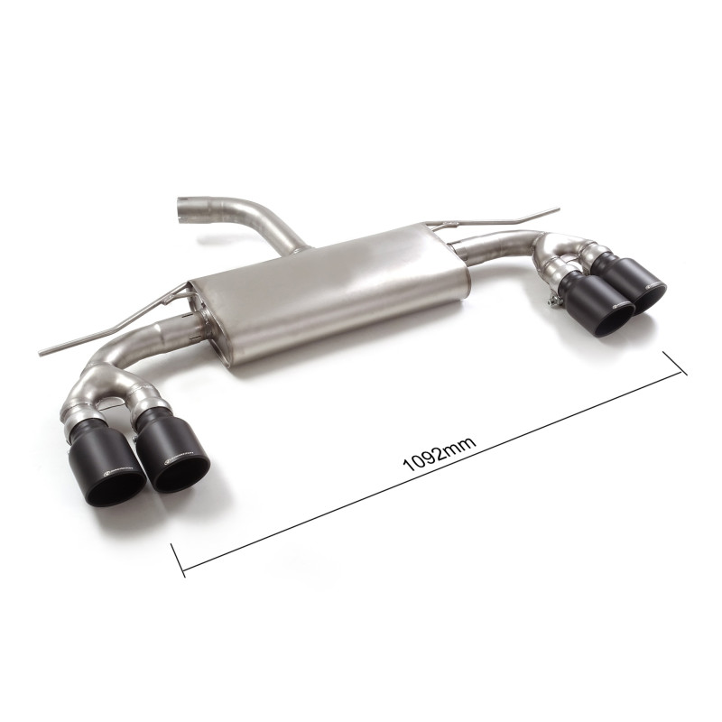 Silencieux arrière duplex en inox g/d avec 2 sortie ronde Sport Line Black 102 mm décalées Ligne avec diamètre majoré 60 mm