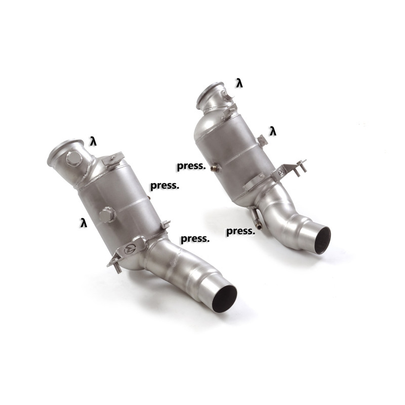 Catalyseur métallique 200cpsi groupe n en inox avec enlèvement du filtre OPF / GPF. Tous les emplacements des sondes d’origin...