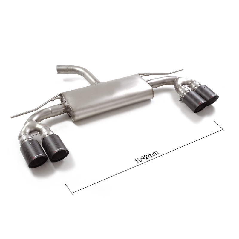 Silencieux arrière duplex en inox g/d avec 2 sortie ronde Carbon Shot 100 mm décalées Ligne avec diamètre majoré 60 mm