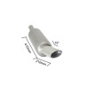 Silencieux arrière universal en inox avec 1 sortie ovale Sport Line 110 x 65 mm - Ø int. 56/61 mm - à souder - sortie incliné...