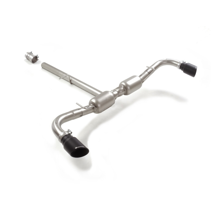 Silencieux arrière duplex en inox g/d avec sortie ronde Sport Line Black 95 mm Ligne avec diamètre majoré 60 mm