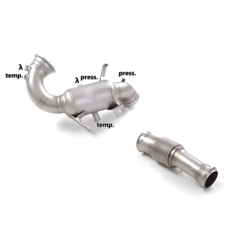 Catalyseur métallique 200cpsi groupe n en inox avec enlèvement du filtre OPF / GPF. Tous les emplacements des sondes d’origin...