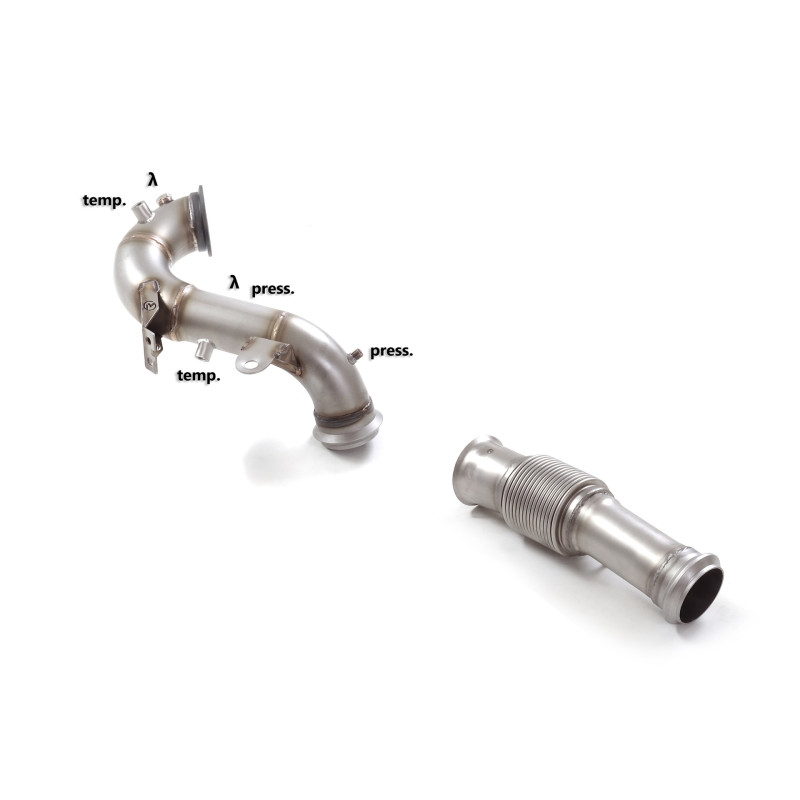 Tube remplacement cat groupe n en inox avec enlèvement du filtre à particules. Tous les emplacements des sondes d’origine pré...