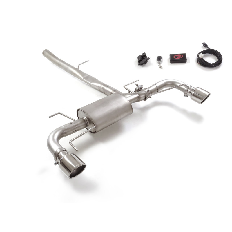 Silencieux arrière duplex en inox g/d avec sortie ronde Sport Line 114 mm avec valve électrique intégrée. Contrôle de la valv...