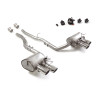 Silencieux arrière duplex en inox g/d avec 2 sorties rondes Sport Line 90 mm décalées avec valves integrées.Les valves sont c...