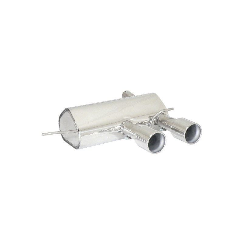 Silencieux arrière en inox avec 2 sorties ronde centrales 102 mm Ligne avec diamètre majoré 76 mm