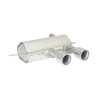 Silencieux arrière en inox avec 2 sorties ronde centrales 102 mm Ligne avec diamètre majoré 76 mm