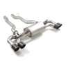 Silencieux arrière duplex en inox g/d avec 2 sortie ronde Carbon Shot 100 mm décalées avec valves integrées.Les valves sont c...