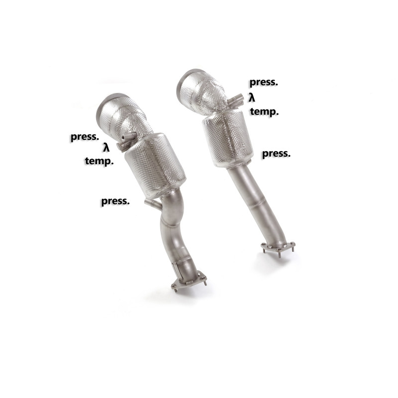 Tube remplacement cat groupe n en inox avec enlèvement du filtre à particules. Tous les emplacements des sondes d’origine pré...