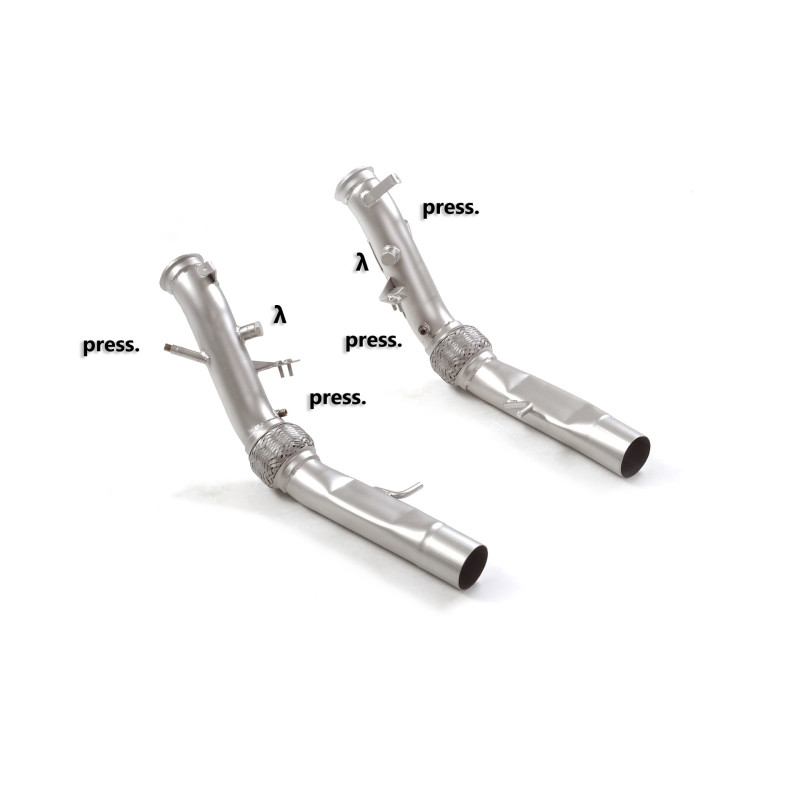 Tube remplacement cat groupe n en inox Gauche/Droite avec enlèvement du filtre à particules. Tous les emplacements des sondes...
