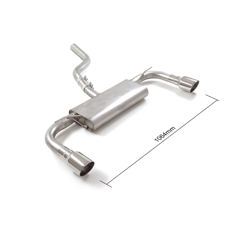 Silencieux arrière duplex en inox g/d avec sortie ronde Sport Line 102 mm Ligne avec diamètre majoré 60 mm