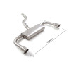 Silencieux arrière duplex en inox g/d avec sortie ronde Sport Line 102 mm Ligne avec diamètre majoré 60 mm