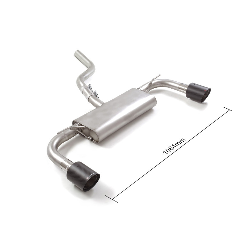Silencieux arrière duplex en inox g/d avec sortie ronde Carbon Shot 100 mm Ligne avec diamètre majoré 60 mm