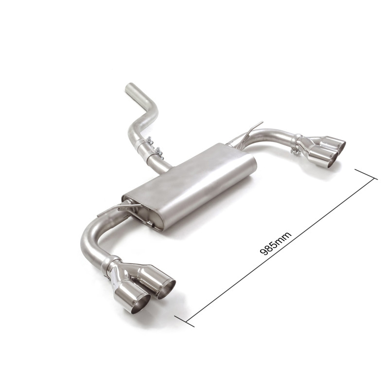 Silencieux arrière duplex en inox g/d avec 2 sorties rondes Sport Line 80 mm décalées Ligne avec diamètre majoré 60 mm