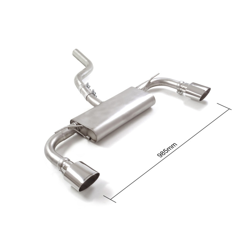 Silencieux arrière duplex en inox g/d avec 1 sortie ovale Sport Line 135x90 mm Ligne avec diamètre majoré 60 mm