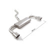 Silencieux arrière duplex en inox g/d avec 1 sortie ovale Sport Line 135x90 mm Ligne avec diamètre majoré 60 mm