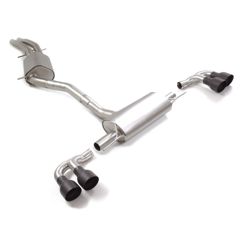 Tube intermédiaire groupe n sans silencieux en inox + Silencieux arrière duplex en inox g/d avec 2 sortie ronde Sport Line Bl...