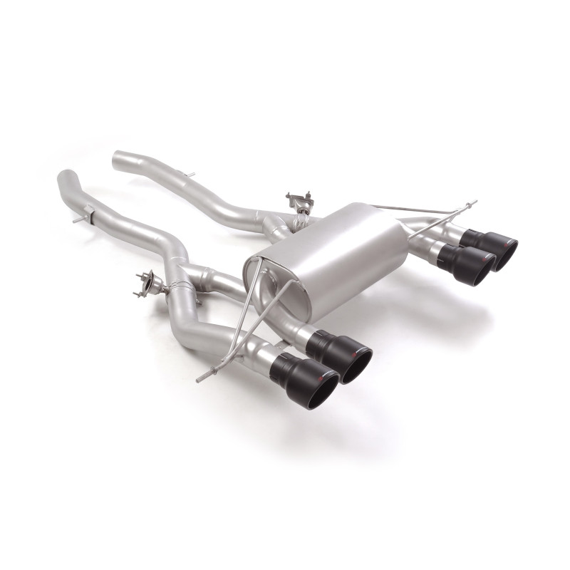 Silencieux arrière duplex en inox g/d avec 2 sortie ronde Sport Line Black 102 mm avec valves integrées.Les valves sont contr...
