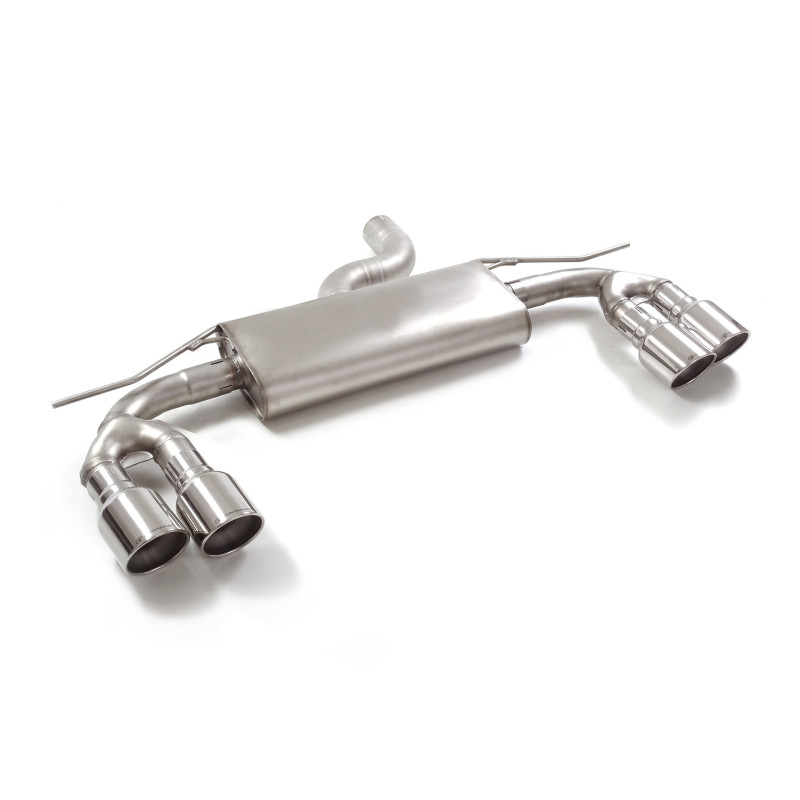 Silencieux arrière duplex en inox g/d avec 2 sortie ronde Sport Line 102 mm décalées Ligne avec diamètre majoré 76 mm