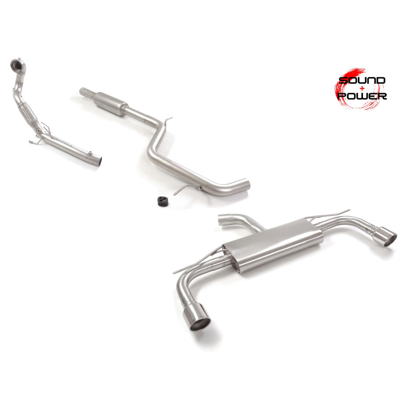 Tube remplacement cat groupe n en inox avec enlèvement du filtre OPF / GPF + Silencieux intermédiaire + Silencieux arrière du...
